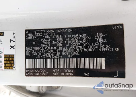 2006 Scion Xb z USA, uszkodzony, nr VIN JTLKT324964066246